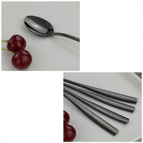 Black Stainless Steel Iced Tea Spoon, Long Handle Stirring Spoon, Set of 8...