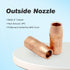 N-5818C MIG Welding Outside Nozzle for Bernard Centerfire Gun 1/8" Recess 5/8" Bore Dia. PKG/2...