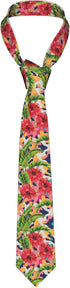 Hawaii Mens Tie Tropical Floral Palm Leaves Camo Necktie,Fun Print Woven Slim Neck Ties for Men...