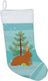 Caroline's Treasures BB9336CS Rex Rabbit Christmas Christmas Stocking, Teal Fireplace Hanging Stockings Christmas Season Party Decor Family Holida...