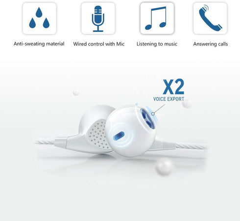 Headphones Heavy Bass Stereo Earphones Earbuds Noise Isolating Tangle Free Headsets in Ear Headphones with Remote & Microphone,for iOS and Android...
