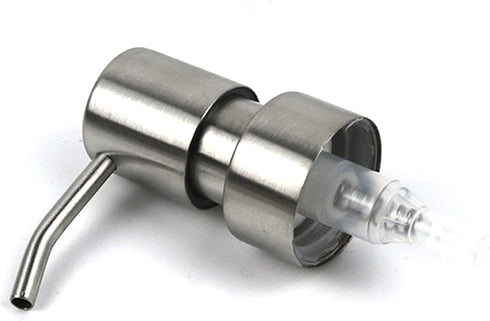 Silver Stainless Steel Minimalist Style Liquid Soap Dispenser for Bathroom Kitchen, Foam Nozzle Pump Bottle Press Head - Stainless Steel A Counter...