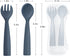 haakaa Toddler Forks and Spoons with Travel Safe Case,Self Feeding Toddler Utensils,Easy Grip Bendy Food-Grade Silicone,Bluestone,12m+...