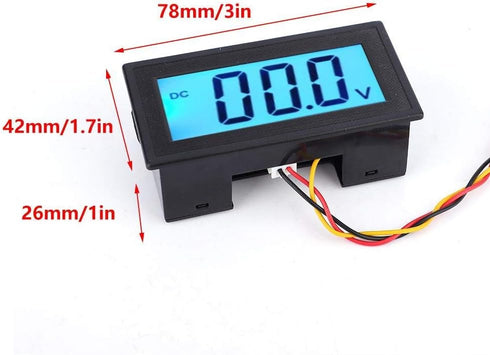 YB5135DB LED Digital Display Voltage Meter LCD Digital Display Three Wire Voltage Meter Monitor Voltmeter Voltage Tester Panel Voltage Monitor (DC...