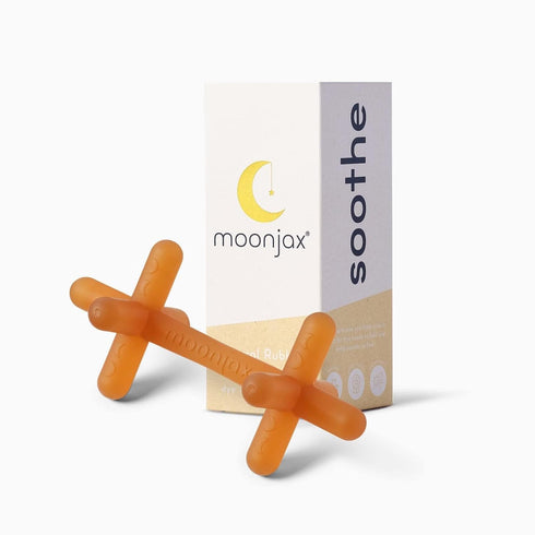 Moonjax Natural Rubber Baby Teething Toys - Baby teether for Infants, Toddlers, Newborns, CPSIA Certified...