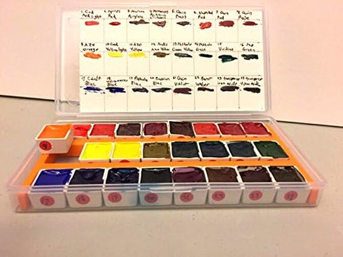 Honbay 24PCS White Plastic Watercolor Half Pans Empty Watercolor Paint Half Pans...