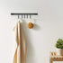 MIAOHUI Kitchen Rail with Hooks, Pan and Pot Hangers for Kitchen Wall Mount, Kitchen Utensil Rack with Removable S Hook, Aluminum (17.3inch_Black_...