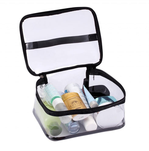 Louise Maelys Portable Clear Makeup Bag Zipper Waterproof Transparent Travel Storage Pouch Cosmetic Toiletry Bag With Handle...