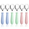 Pimoys 6 Pieces Toddler Spoons Baby Spoons for Self-Feeding, Stainless Steel Kids Spoons with Round Handle Metal Toddler Utensils Children's Silve...