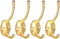 uxcell Dual Prong Coat Hooks Wall Mounted Retro Double Hooks Utility Gold Hook for Coat Scarf Bag Towel Key Cap Cup Hat 87mm x 29mm x 42mm 4pcs...