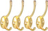 uxcell Dual Prong Coat Hooks Wall Mounted Retro Double Hooks Utility Gold Hook for Coat Scarf Bag Towel Key Cap Cup Hat 87mm x 29mm x 42mm 4pcs...