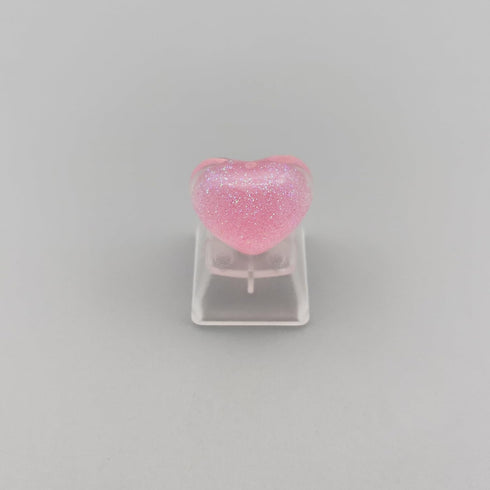 Personalized Cute Love Heart Keycap Handmade OEM Profile Keycap Base DIY Custom ESC Backlit Keycap for Mechanical Keyboard MX Switch (Pink)...
