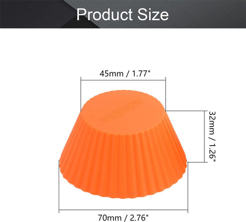 Utoolmart Silicone Baking Cups, Orange Reusable Silicone Baking Cups, Non-stick Cake Molds Set for Party Halloween Christmas Bakery Molds Supplies...