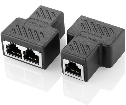 RJ45 Splitter Connectors Adapter 1 to 2 Ethernet Coupler Double Socket HUB Interface Contact Modular Plug Connect Network LAN Internet Cat5 Cat62 ...