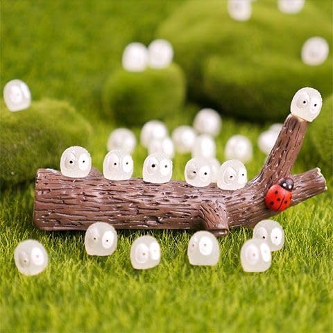 Mini Luminous Elf Fairy Garden Accessories, Black Briquettes Figurines for Fairy Garden Decor, Bonsai Craft Decor, Micro Landscape Gnomes Garden, ...