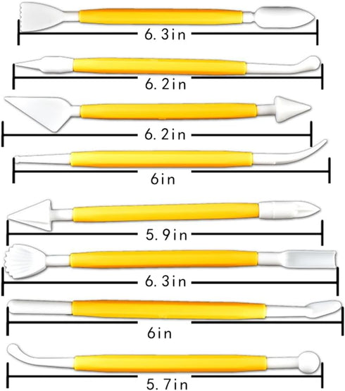 8PCS Clay Tools for Kids & Adult, Plastic Air Dry Clay Tools Kit, Double-Head Clay Sculpting Tools for Pottery, Polymer, Air Dry Clay, Modeling, S...
