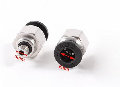 YXQ 10 Pcs 5mm Male Thread 6mm Push In Joint Pneumatic Connector Quick Fittings...
