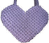 JESSICA Cotton Boho Macrame Handmade Heart Shaped Handbag Birthday Ladies Gift, lavender....