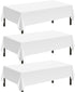 Childom 3 Pack Plastic Tablecloths for Rectangle Tables 54" x 108" White Disposable Table Cloths for 6 to 8 Foot Tables Indoor or Outdoor Parties ...