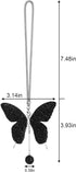 Butterfly Car Hanging Ornament, Elegant Rhinestone Car Mirror Charm Aesthetic Car Pendant for Rear View Mirror for Women (Black)...