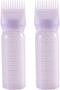 Pimoys Root Comb Applicator Bottle 6 Ounce, Oil Applicator for Hair Dye, Bottle Applicator Brush with Graduated Scale, Purple, 2 Pack...