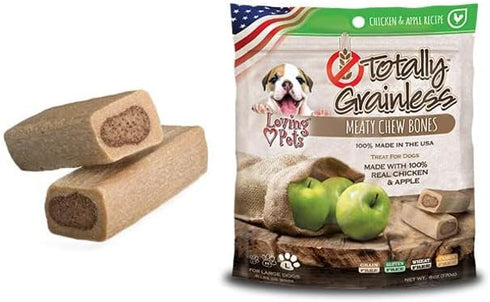 Loving Pets Totally Grainless Chicken And Apple Recipe Meaty Chew Bones For Large Dogs (1 Pack), 6 Oz...