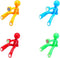 Creative Wall Climbing Villain Refrigerator Magnets, Magnet Key Hanging (Orange, Blue, Red, Green)...