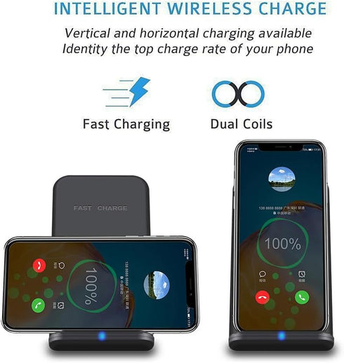 Wireless Charger, 20W Max Fast Charging Stand for Samsung Galaxy S24 S24+ S24 Ultra S23 S22 S21 S20 S10 S9 S8 Note20, Charging Station for Google ...