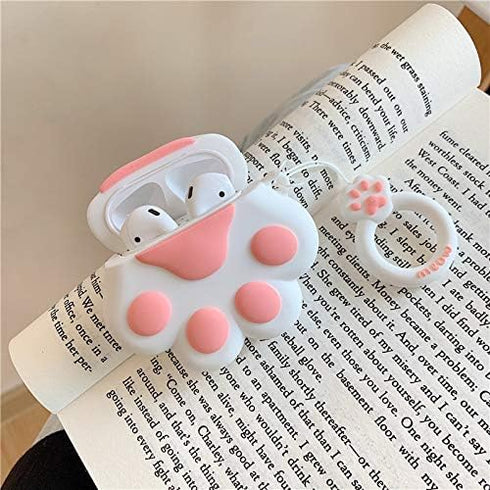 Cute Case for Airpods Pro, Silicone Cats Paw Shark Animal Cartoon Protective Soft Cover Skin with Anti-Lost Keychain (Cat Paw)...