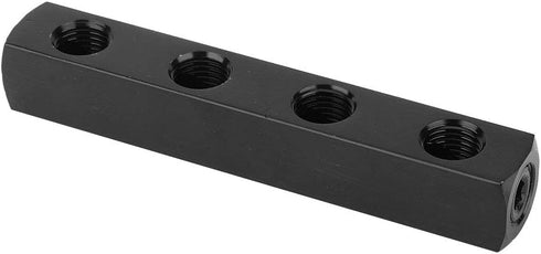 SUS304 Air Hose Manifold Block, 4 Way 1/4 Inch BSPP Thread Pneumatic Air Hose Inline Manifold Block Splitter (4 Way)...