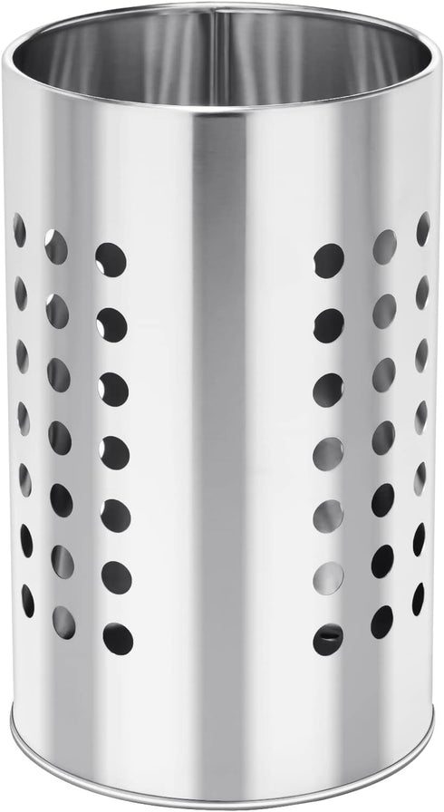 EORTA Stainless Steel Kitchen Utensil Holder Flatware Cylinder Silverware Draining Organizer Drying Rack with Round Drain Holes for Forks, Knives,...