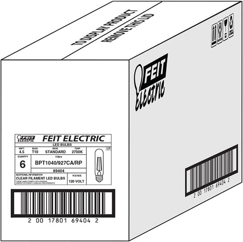 Feit Electric BPT1040/927CA/RP/6,40W EQ DM T10 LED Light Bulbs, 6 Bulbs...
