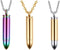 Lot of 3 Stainless Steel Memorial Cremation Ash Urn Vial Tube Bullet Pendant Keepsake Necklaces, 3 Colors Included...