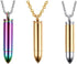 Lot of 3 Stainless Steel Memorial Cremation Ash Urn Vial Tube Bullet Pendant Keepsake Necklaces, 3 Colors Included...