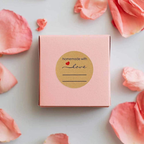1000PCS Homemade with Love Stickers,1 Inch Small Round Kraft Baking Stickers Label Stickers for Baked Goods Packaging Jam, Jelly Jar Canning Bottl...