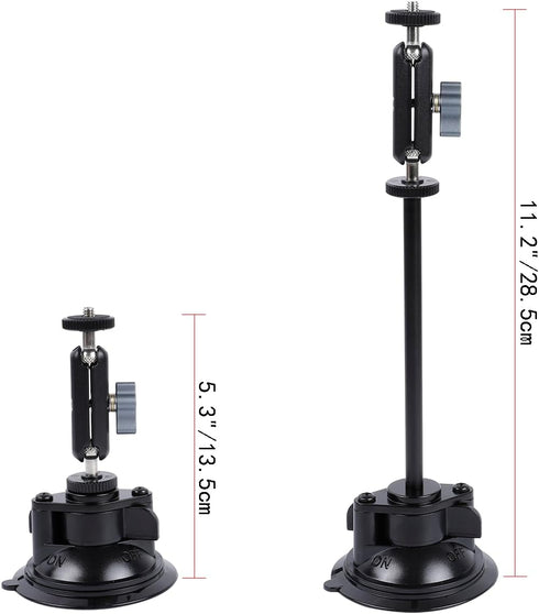 Suction Cup Mount for Insta360 One X4 X3 X2 Go3, Car Windshield Window Sunroof Mount with Phone Holder Adapter Compatible with GoPro Hero 12 11 10...