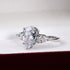 Hsitgexf Shining Classic Plated Silver Pear Cut Teardrop Halo Cubic Zirconia CZ Statement 3-Stone Eternity Wedding Engagement Ring for Women (US s...
