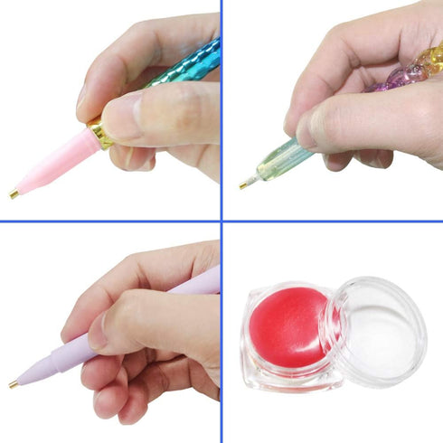 AIFUDA 16 Pcs Diamond Art Tool Kit - Mermaid Spiral Diamond Art Paintings Point Drill Pens, Glue Clay (Pink)...