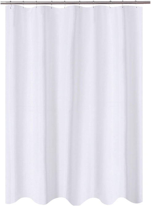 N&Y HOME Fabric Shower Curtain Liner 60 x 72 inches Bath Stall Size, Hotel Quality, Washable, Water Repellent, White Bathroom Curtains with Gromme...