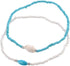 O Boho Beaded Anklets Layered Shell Anklet Bracelet Blue White Stretchy Elastic Foot String Jewelry for Women...