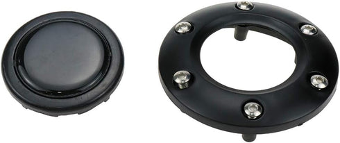 Universal Fit Black Plastic Cover 6-Bolts Steering Wheel Horn Button for Auto Car, 85mm Diameter...