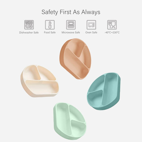 Yooforea Platinum Silicone Baby Suction Plate (Upgraded), Baby Led Weaning Plate, 100% Food Grade Silicone, Non Sticky Stain Resistant by UV Treat...