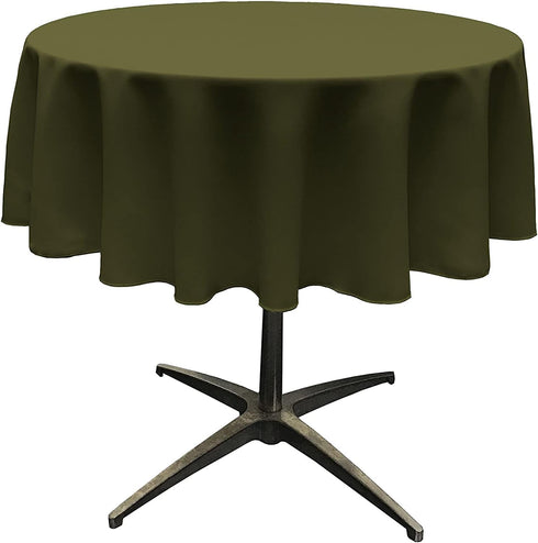 LA Linen Polyester Poplin Washable Round Tablecloth, Stain and Wrinkle Resistant Table Cover 58", Fabric Table Cloth for Dinning, Kitchen, Party, ...