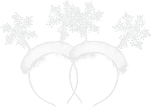 Lurrose 2pcs Christmas Feather Snowflake Headbands Merry Christmas Hairbands Head Boppers Headdress Costume Props for Women Girls Children...