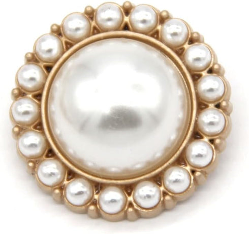 25mm Retro Women Coat Gold Metal Pearl Buttons, for Clothes, Sweaters, Blazer, Suit, Wedding Dress, Handmade DIY Crafts, Sewing Accessories(10pcs ...