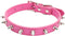 Spiked Dog Collar Spiky Cat Collar PU Leather Adjustable Pet Collar Kitten Spiked Collar (XS, Hot Pink)...