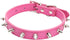 Spiked Dog Collar Spiky Cat Collar PU Leather Adjustable Pet Collar Kitten Spiked Collar (XS, Hot Pink)...