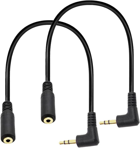 Seadream 2Pack 3.5mm Angle Male to 2.5mm Female Headset Audio Adapter Cable Extender Stereo Jack 8inch 3-Pole...