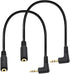 Seadream 2Pack 3.5mm Angle Male to 2.5mm Female Headset Audio Adapter Cable Extender Stereo Jack 8inch 3-Pole...