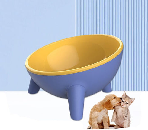 Tilted Cat Bowl 15° Slanted Dog Bowl Non-Slip Raised Pet Food Bowl with Triangular Stand for Small Pets Non-Spill Cat Supplier Feeder Bowl 9.2 Oun...